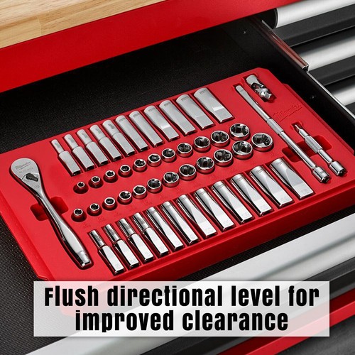 MILWAUKEE 50pce 1/4" Drive Ratchet & Socket SAE (Imperial & Metric) Set 48229004 - Picture 4 of 7