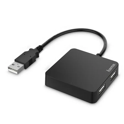 Hama Hub USB 2.0 Multiport 4-fach USB-A Splitter Verteiler 480 Mbit bus-powered - Bild 1 von 4