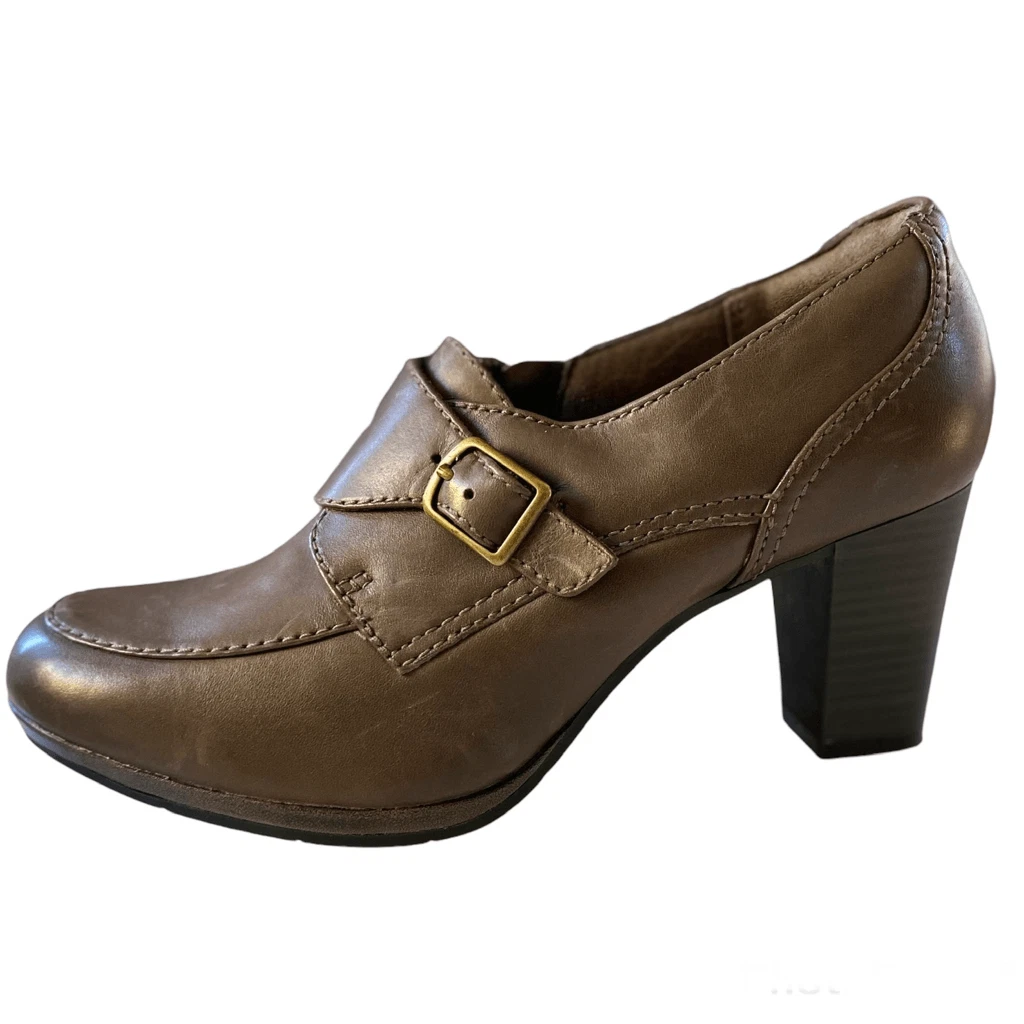 Mocassini Clarks Collezione Grigio Taupe Pelle Tacco 9 M