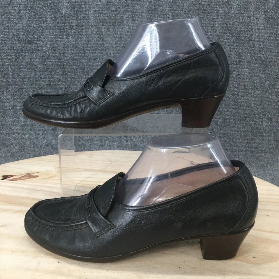 Mocasines informales de cuero negro sin cordones con puntera Sas Heels para mujer 9 N sin usar, en caja Foto 2 de 4