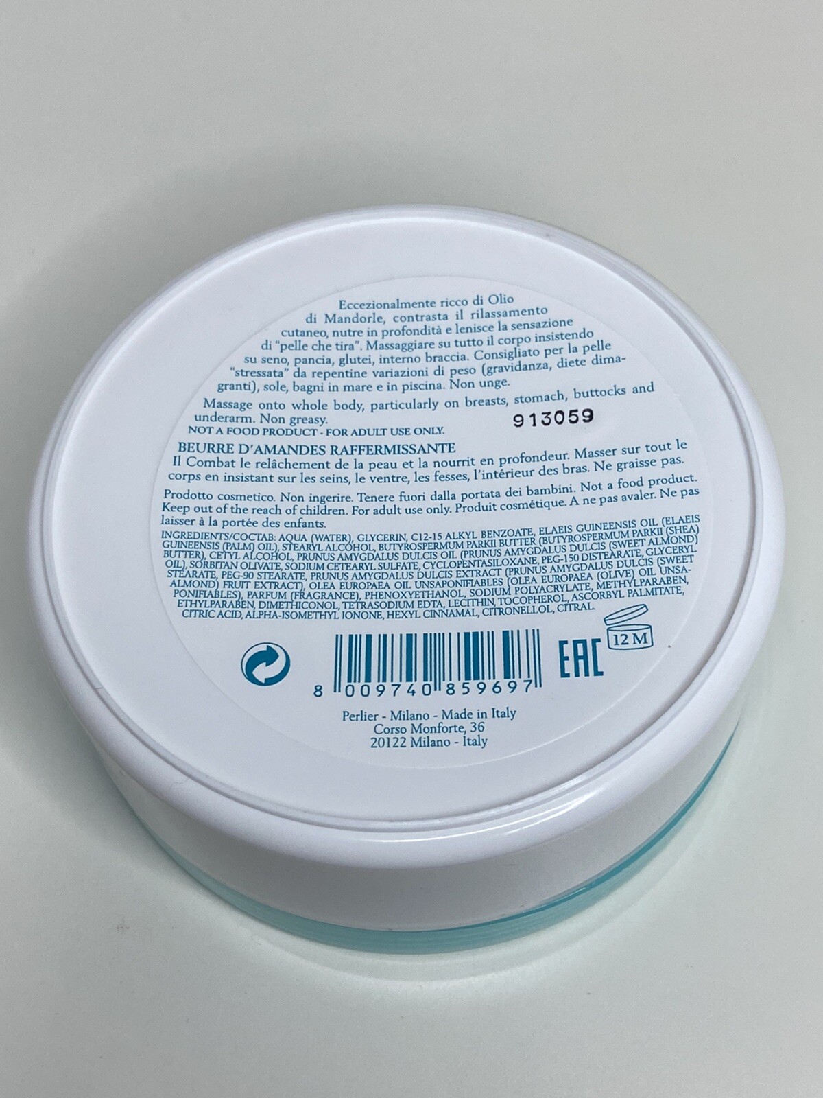 Perlier White Almond Body Butter Firming Cream 200ml/6.7fl oz