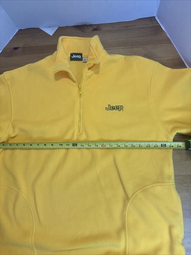 Jeep Fleece Men’s XL Yellow Pull Over With Sipper Jeep Logo On The Side - Picture 6 of 9