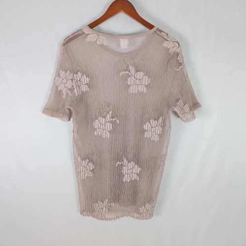 Blusa grande Colon Wear para mujer LEER Top floral manga corta cuello redondo transparente - Imagen 2 de 9