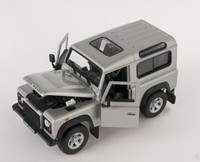 Blitz Versand Land Rover Defender Silber Silver 1:24 Welly Modell Auto Neu & Ovp