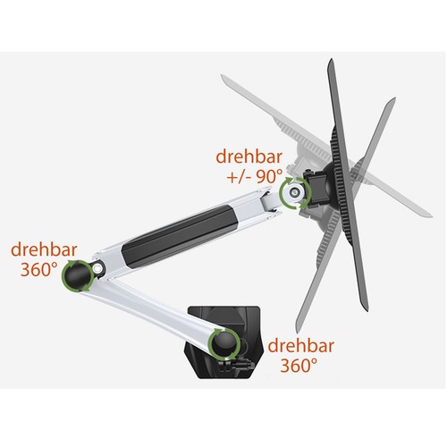 GM112XFB Monitorarm Tischhalterung halter Stand für Bildschirme von 15 - 34 Zoll - Bild 4 von 6