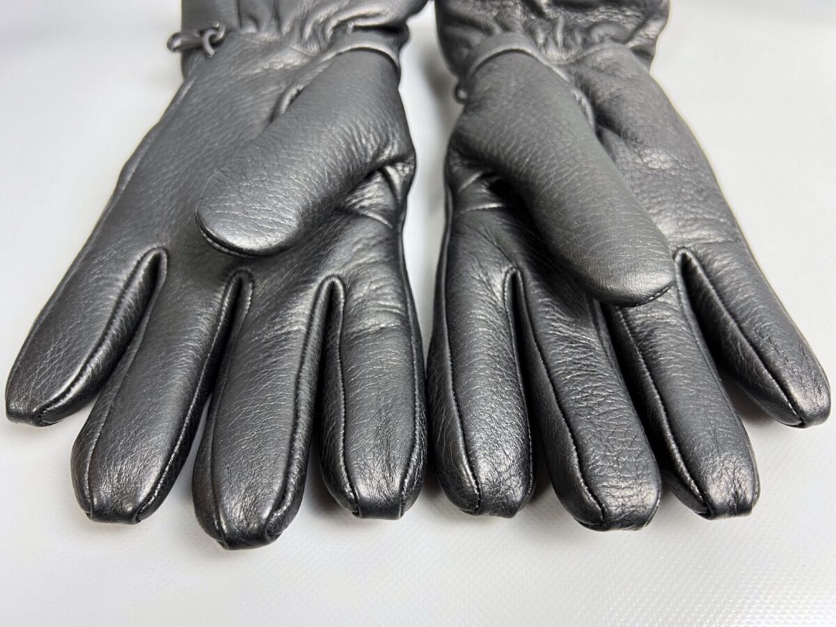 PRADA Guanto Mens Gloves Black Lambskin Leather Red Tab Size PRADA Guanto Mens Gloves Black Lambskin Leather Red Tab Size