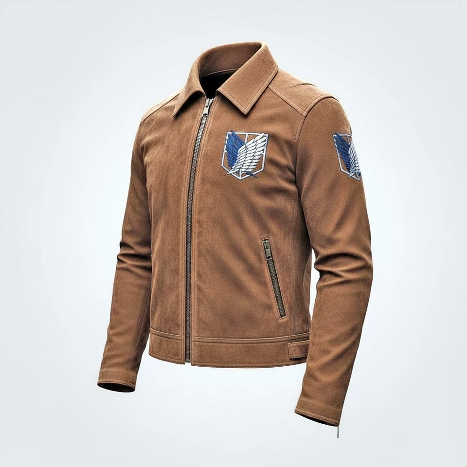 Genuine Suede Leather Attack on Titan Jacket – Survey Corps Cosplay jacket - Image 3 of 4