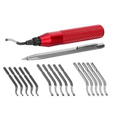 Rotary Tool Deburring Attachment with 15 Blades and Pointed Cutter Pen Kit