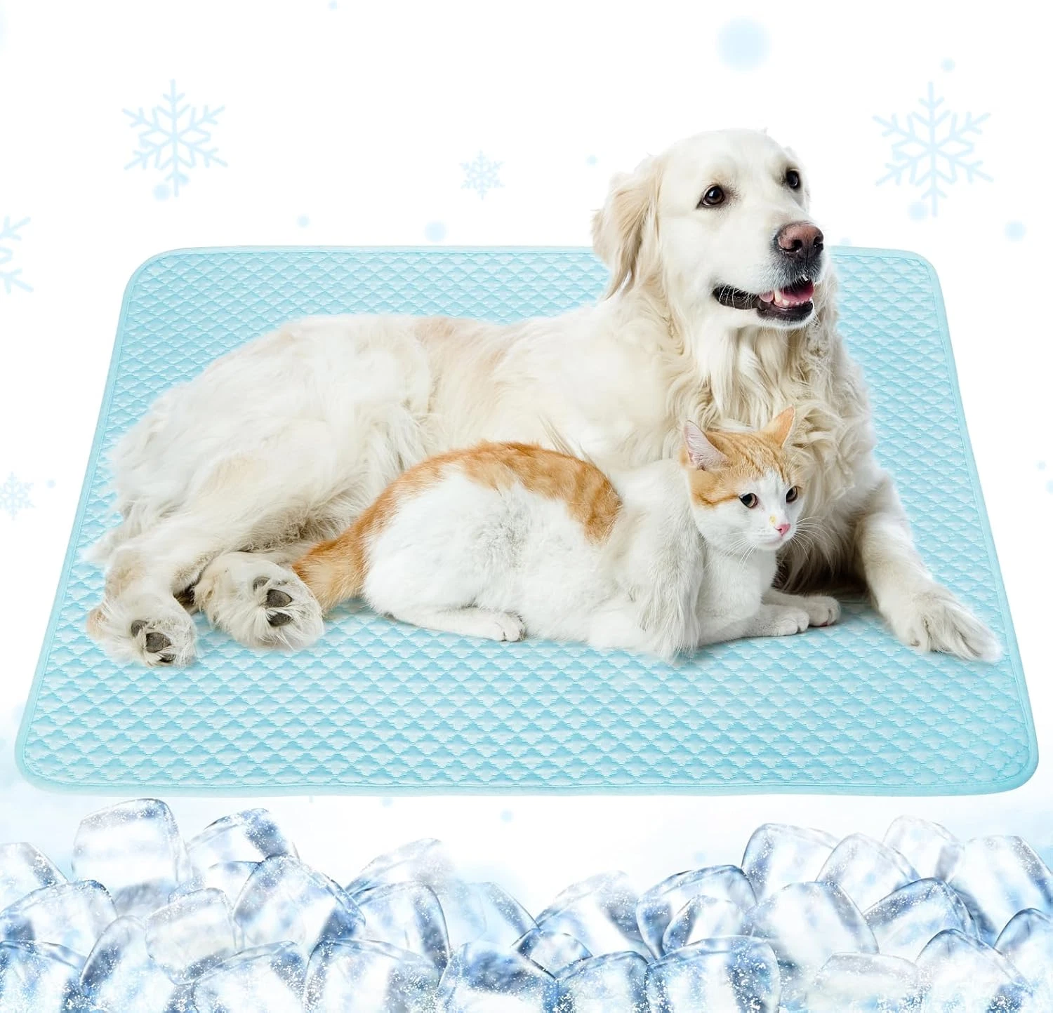 Self-Cooling Pet Mat - Washable Cooling Pad for Dogs & Cats, Indoor/Outdoor Use