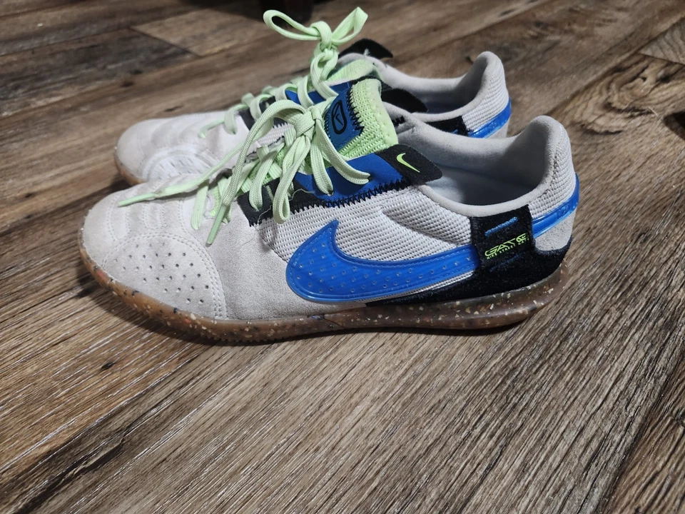 Zapatos de fútbol sala Nike Street gato blanco claro foto azul talla 5,5 años juvenil 5 1/2 Foto 3 de 4