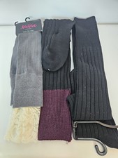 Lot of 3 Fashion Ribbed Over the Knee Socks One Size Gray/Black  Lace Trimmed
