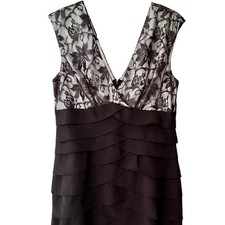 Scarlett nite dress sz 12 sleeveless black, layered, lace, shimmer lining midi