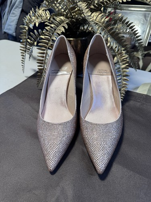 #ad Jeffrey Campbell Rhinestone Pointy Pump Rose Gold Elegant Heels $55.00