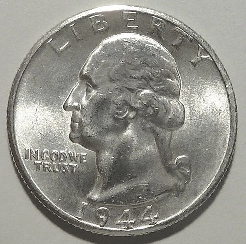 1944-D WASHINGTON QUARTER BU BRILLIANT UNCIRCULATED WITH LUSTER