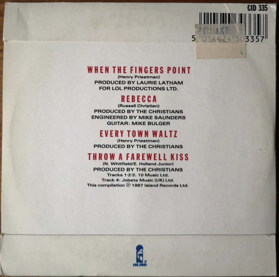 THE CHRISTIANS, When The Finger Point, Maxi CD Papp Hülle - Bild 2 von 2