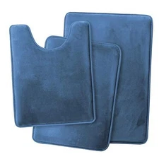  Bathroom Rugs, Ultra Soft Non Slip and Cozy, Velvet Memory Foam Bath Mat 