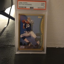 Topps 1998 Draft Picks Peyton Manning Rookie #360 PSA 9 Football Card. rookie card picture