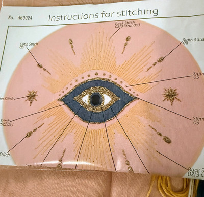 Evil Eye Embroidery Set Needlework Project Wall Hanging Gg