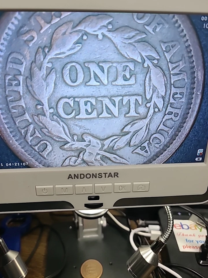 1851 1 Cent US Coin Braided Hair - Image 4 of 4