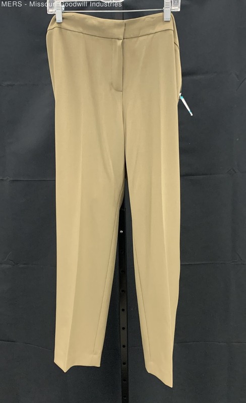 Kasper Women's Camel Crepe Tapered Leg Flat Front Dress Slacks NWT Sz 16