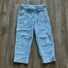Vineyard Vines Striped Linen Blend Catamaran Pants Blue  White Size 4 Preppy