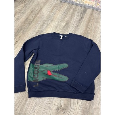 Lacoste Kids Navy Blue Crocodile Graphic Crewneck Sweatshirt Size 12