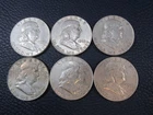 1963 D Franklin Half Dollar 90% Silver - Lot Of 6 Condition Varies a