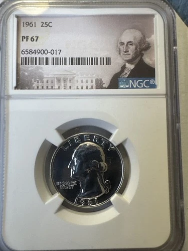 1961 NGC Proof 67 Washington  25c Professional Grading Company #1 90% Silver