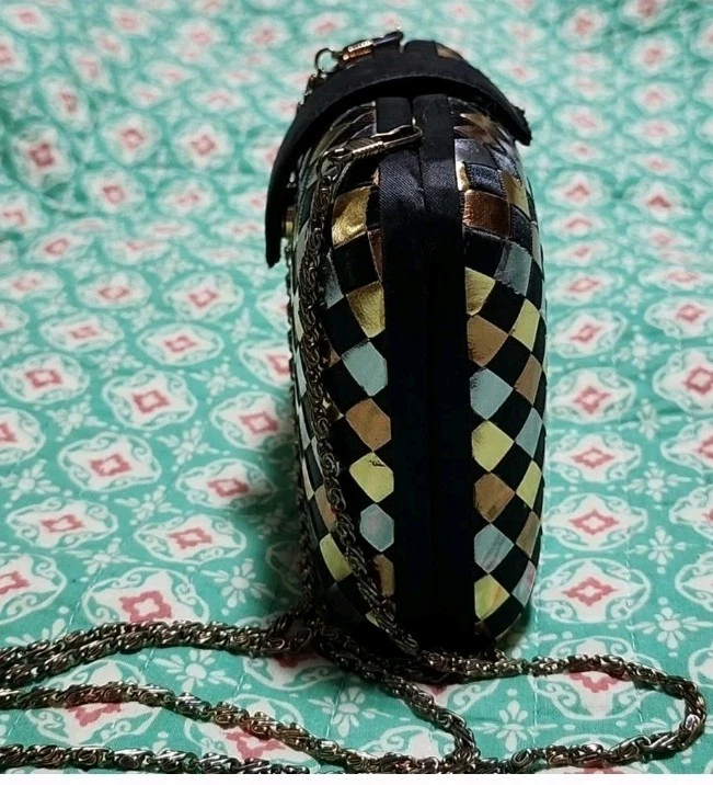 女式复古 70 年代/80 年代金属色单肩包 — 第 2/4 张图片