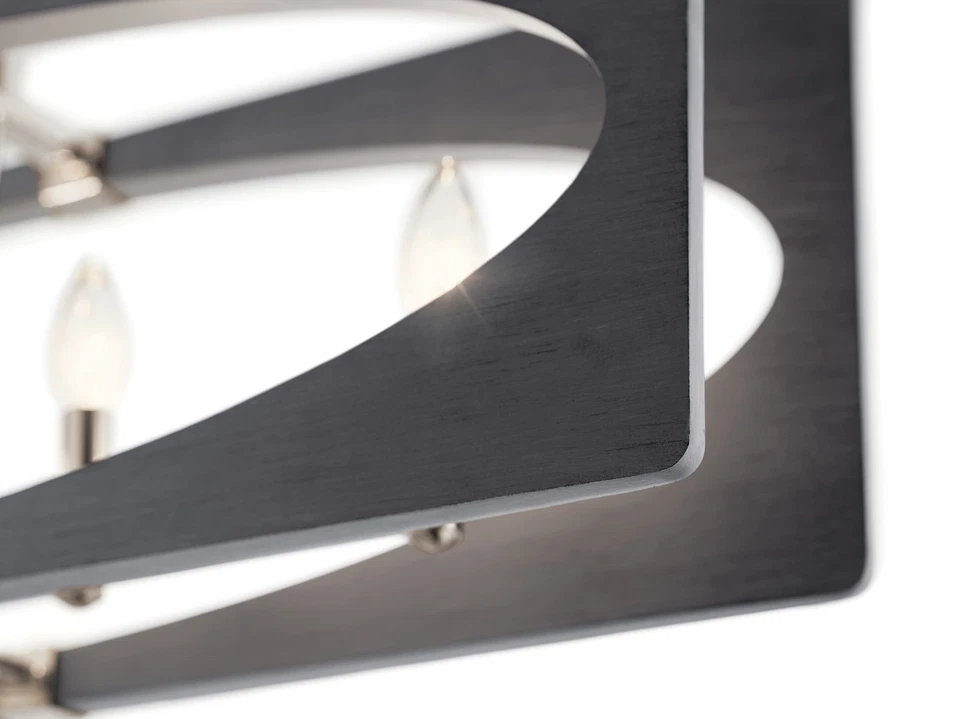 Lámpara de araña cónica Kichler 44360 Driftwood gris Alscar 6 luces 28" W Foto 2 de 4