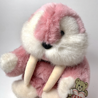 Vintage Gund 1986 Mooky Walrus Pink Stuffed Animal Plush 10