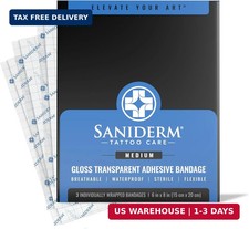 Tattoo Aftercare Bandage 3 Sheets, M-Pack, 6x8 Sterile,Waterproof and Latex-Free