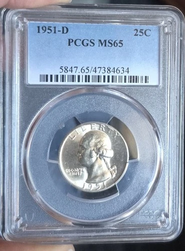 1951-D 25C Washington Gem Quarter Dollar PCGS ms65