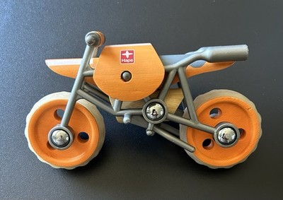 Hape E-Moto wooden toy motorcycle Orange
