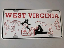 RARE Vintage West Virginia Moonshiner License Plate Hillbilly WV Embossed