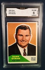 1960 Fleer Hank Stram RC #116 GMA Graded 6 Dallas Texans