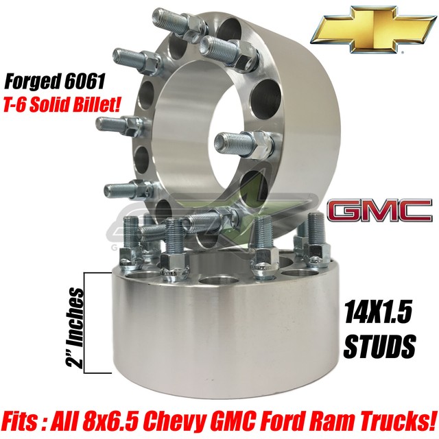 8X6.5 TO 8X6.5 WHEEL SPACERS ADAPTERS 2 INCH FITS MOST 8 LUG CHEVY