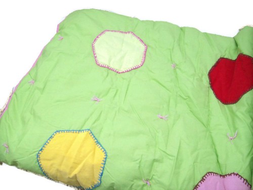 Parche edredón doble Pottery Barn Kids verde varios colores con forma de puntos de paige nuevo - Imagen 2 de 4