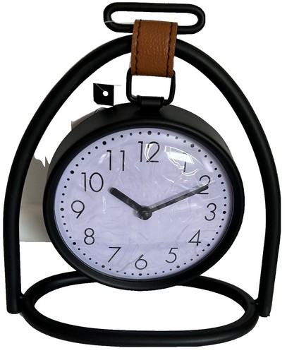 TWEMCO BQ-38 Black Wall/Desk Clock with Perpetual Calendar, Retro