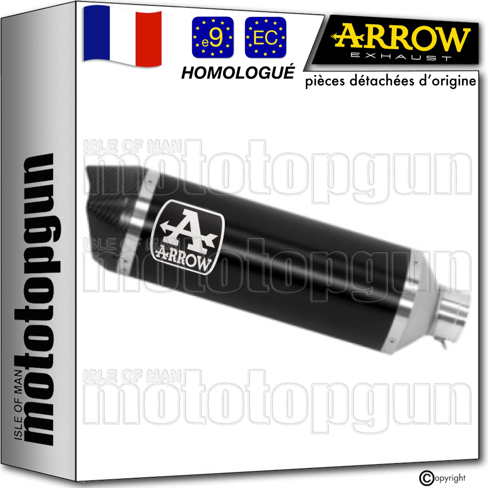 Silencieux Arrow Race-Tech noir pour scooter Piaggio Beverly 300 2024 en ville