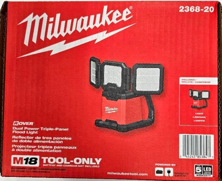 Milwaukee 2368-20 LED Light Dual Power Rover 3 Heads 4,500
