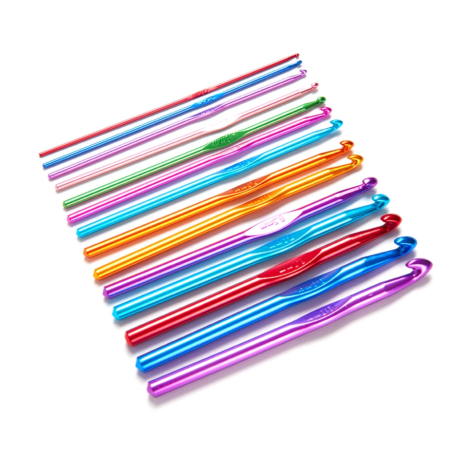 15 SET MULTI COLOURED ALUMINIUM CROCHET HOOKS YARN KNITTING NEEDLES SET 2MM-10MM - Image 4 of 4
