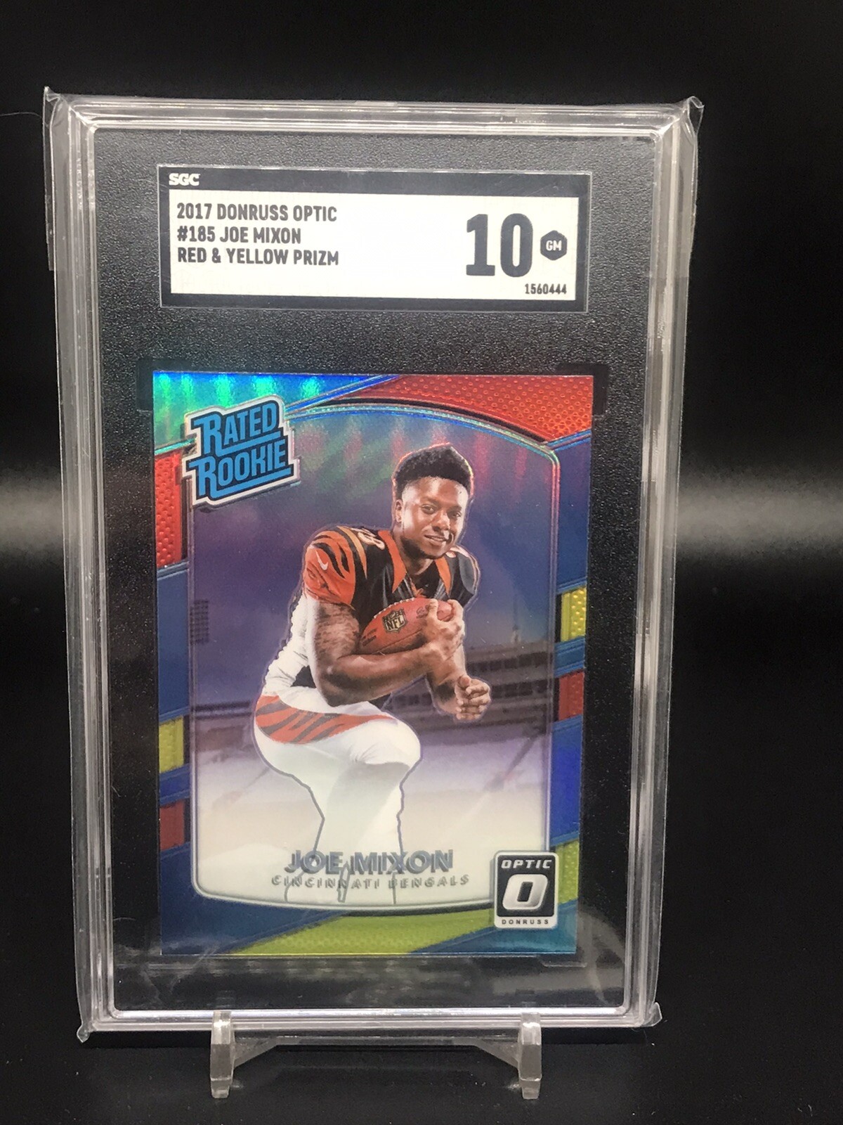 2017 Donruss Optic Joe Mixon Red & Yellow Prizm Rated Rookie RC SGC 10 #185