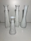 Vintage Lot of 4 Milkglass Bud Vases 9" to 6" Cottagecore Fairycore Vibes