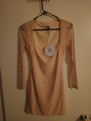 Poly Princess Nolan Mini Dress Beige Size: 6 | eBay