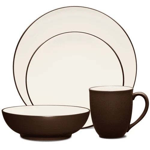 Noritake Colorwave Chocolate Coupe 16Pc Dinnerware Set, Service for 4