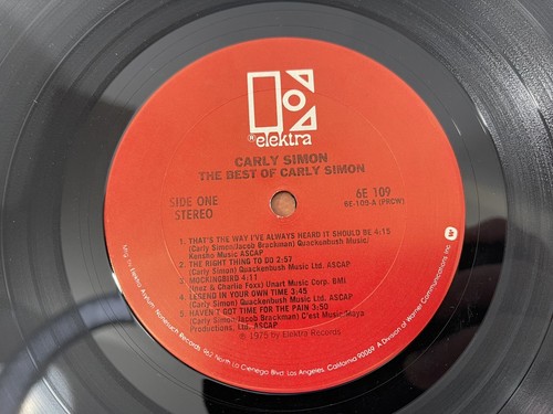 The Best Of Carly Simon Volume One 1975 Original Vinyl LP Release Elektra VGC - Picture 5 of 6