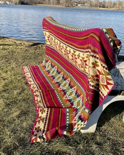 Handmade Andean Alpaca Blanket, Wonderfully Soft & Warm, Southwest Blanket - Picture 7 of 7