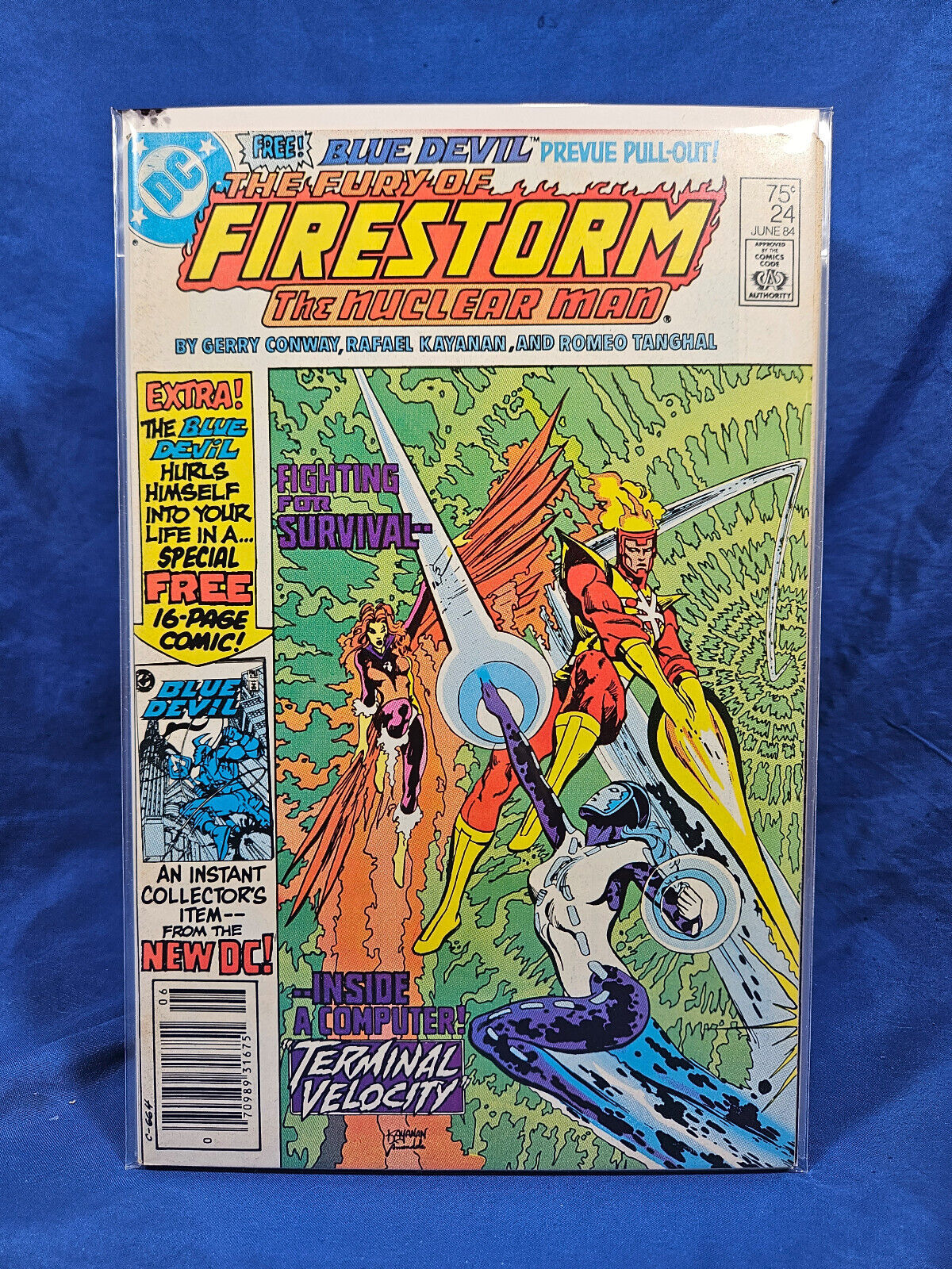 Fury of Firestorm #24 (First Blue Devil Appearance Newsstand) FN/VF 7.0