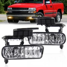 For 99-02 Chevy Silverado/ 00-06 Suburban Tahoe Fog Lights Bumper Driving Lamps
